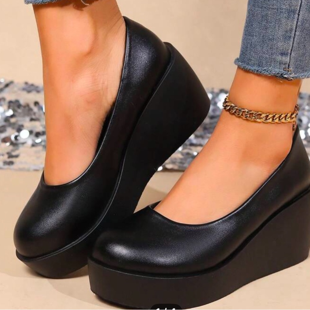 Women's Platform Wedge Slip-On Casual Loafers size 8.5